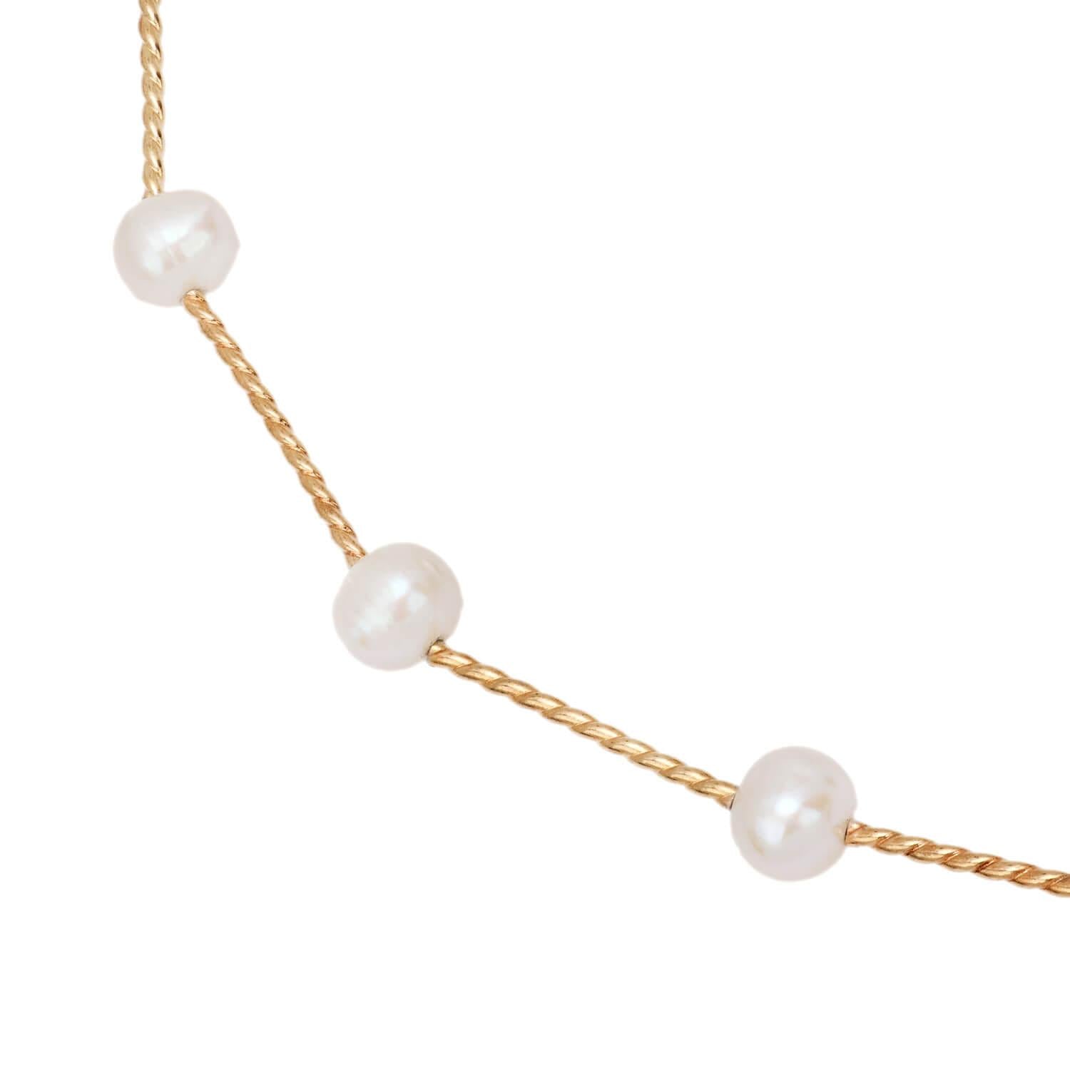 Estate 14k Pearl Tube Necklace