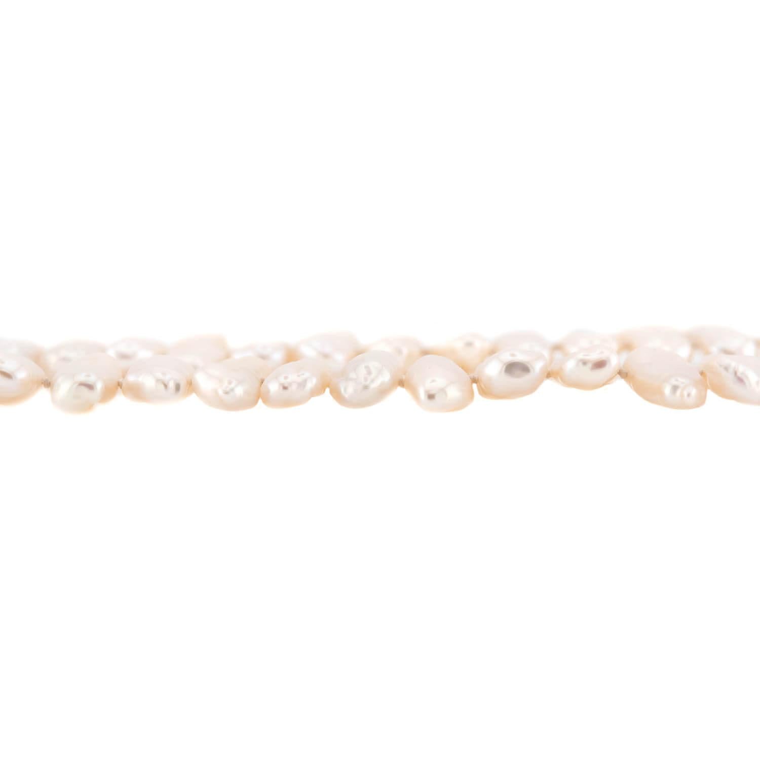 Estate 18K Pearl and Diamond Necklace 35"
