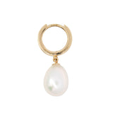 Estate 14k Pearl Hoop Earrings