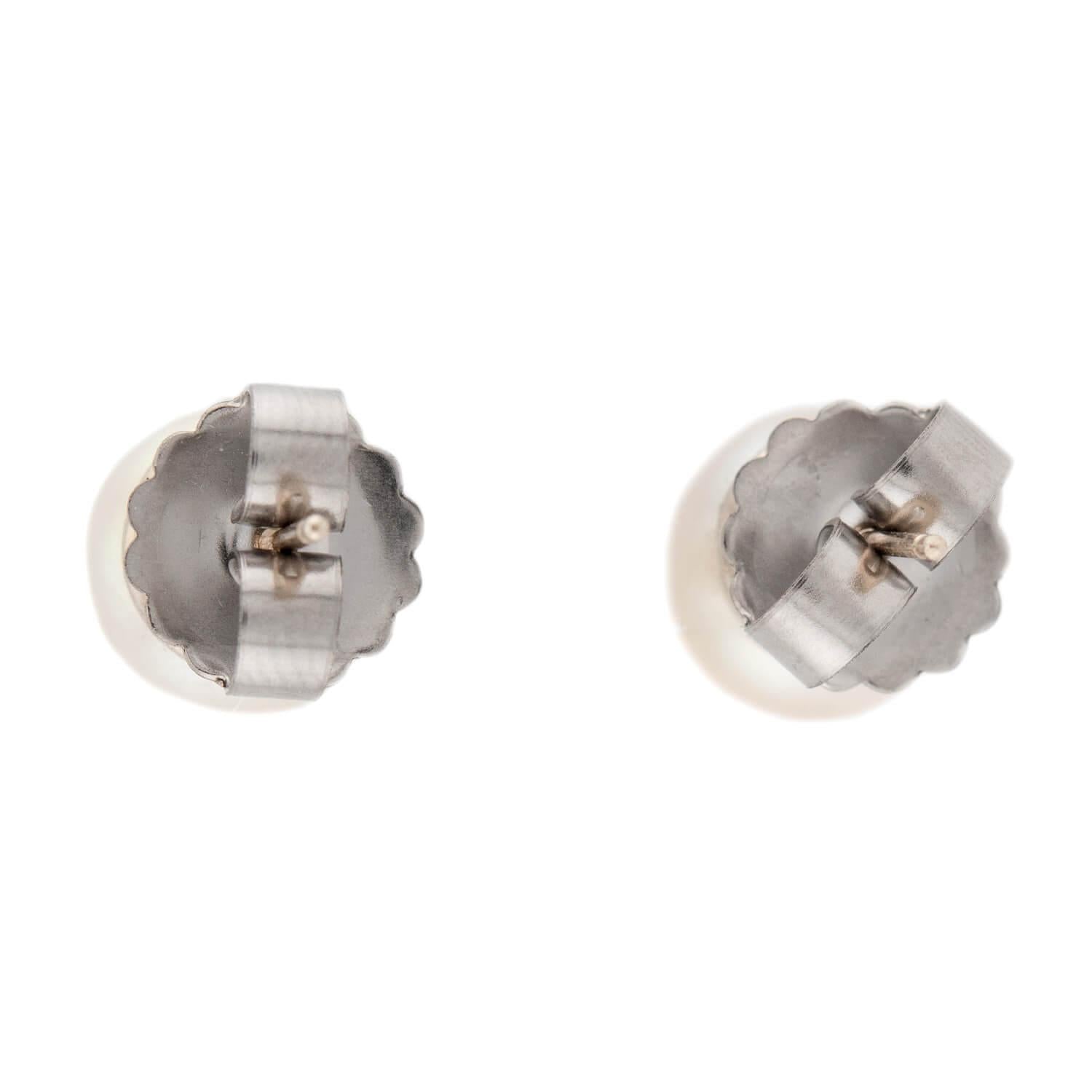 Estate 14k Pearl Stud Earrings 13mm