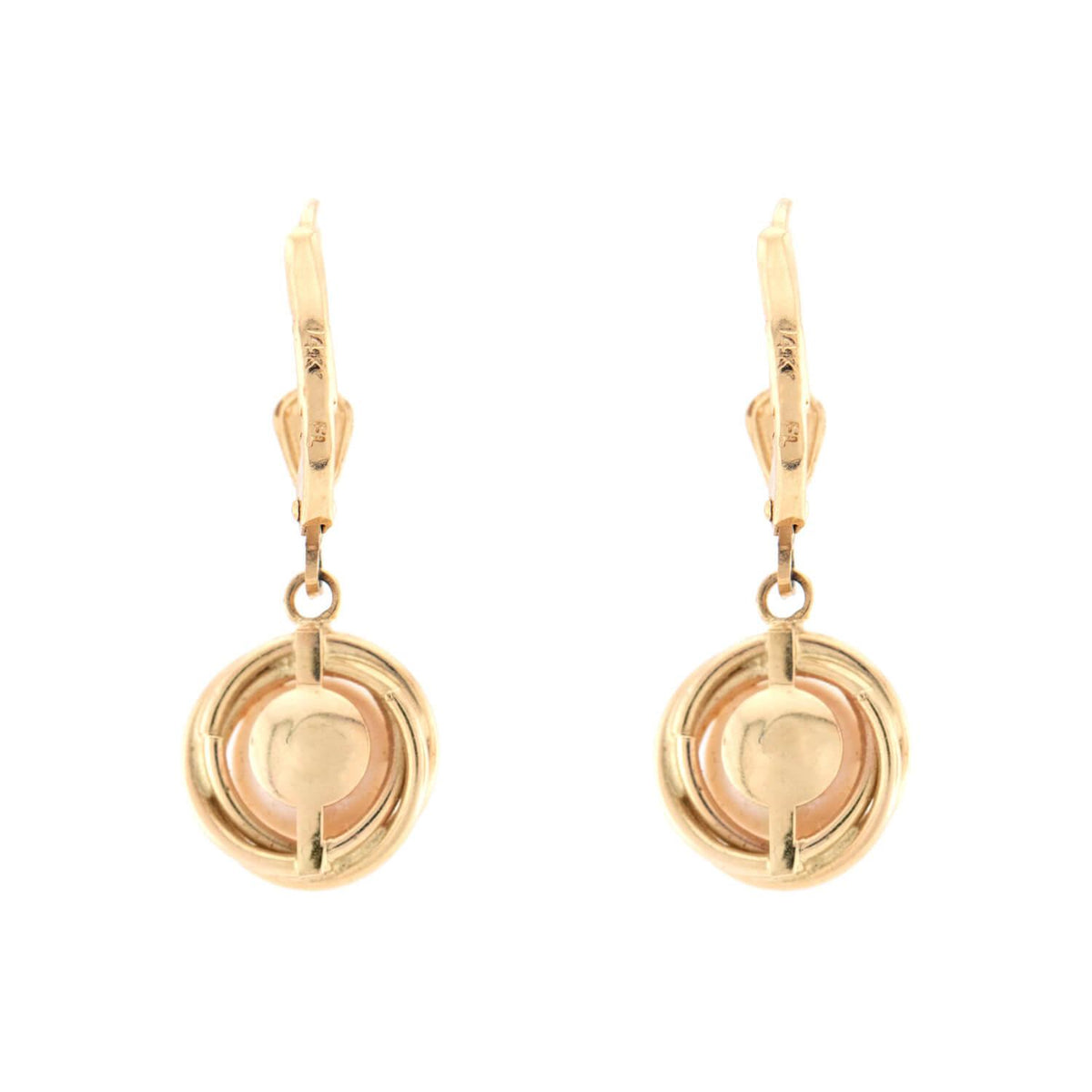 Vintage 14k Pearl Dangle Earrings