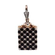 Edwardian 18kt Platinum Onyx & Diamond Checkerboard Locket