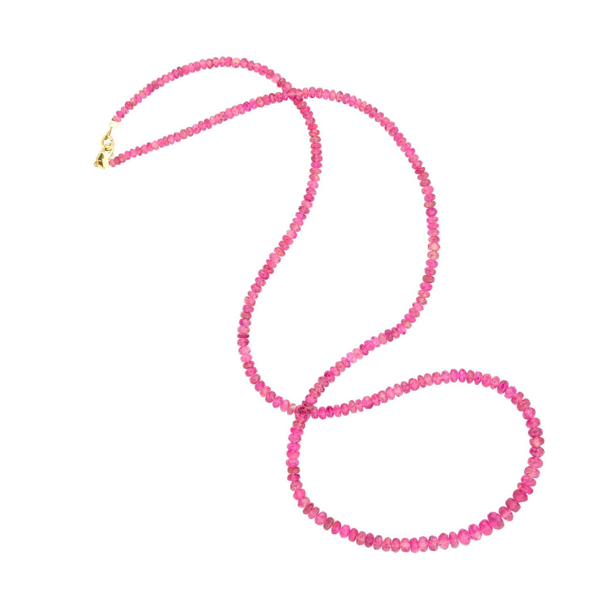 Estate 14k and Pink Tourmaline Rondelle Bead Necklace