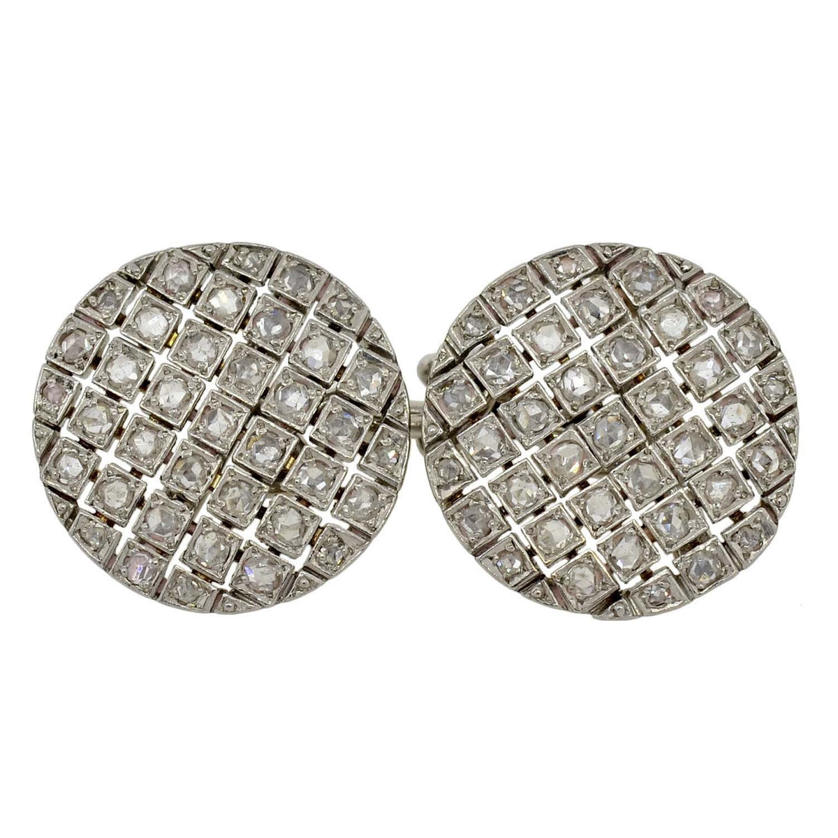 Edwardian Platinum & Rose Cut Diamond Cufflinks