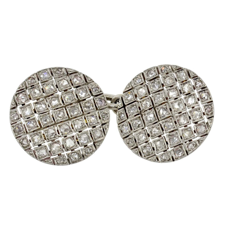 Edwardian Platinum & Rose Cut Diamond Cufflinks