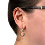 Art Deco Sterling Gilt Pools of Light Rock Quartz Earrings