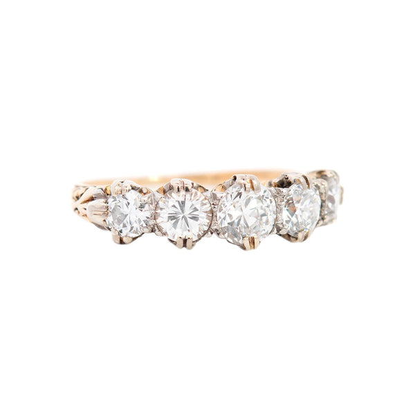 Edwardian 18kt/Platinum 5-Stone Diamond Ring 1.20ctw