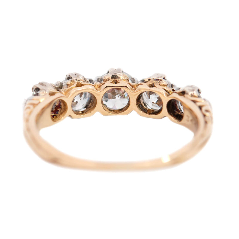 Edwardian 18kt/Platinum 5-Stone Diamond Ring 1.20ctw