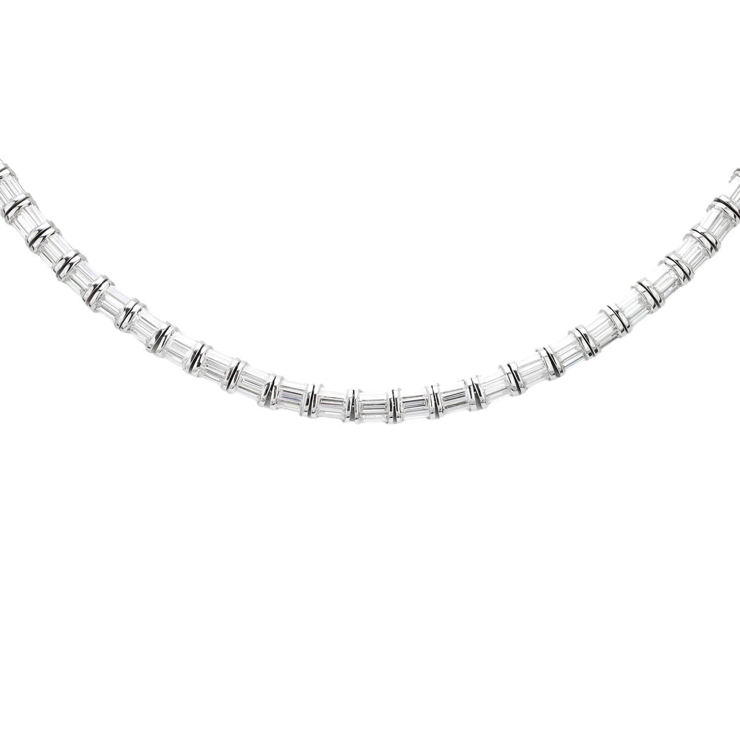 Estate Italian 18k Diamond Riviera Necklace