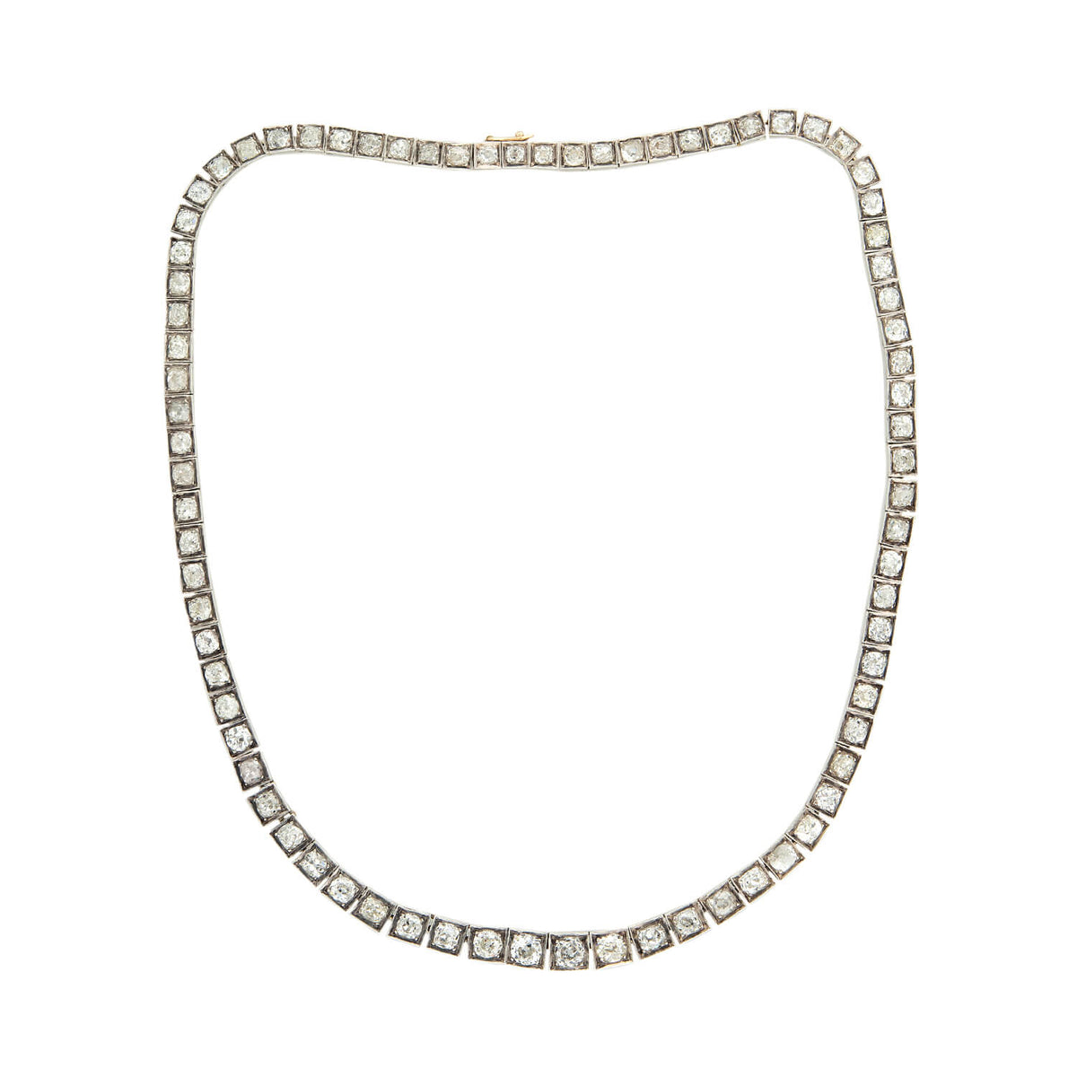 Edwardian 18k French Diamond Riviera Necklace 20.53ctw
