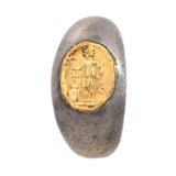 450 AD Silver + 22k Roman Signet Ring