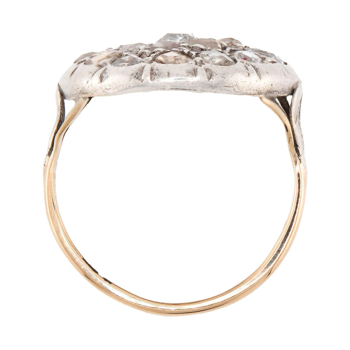 Victorian 14k/Sterling Silver Diamond Cluster Ring