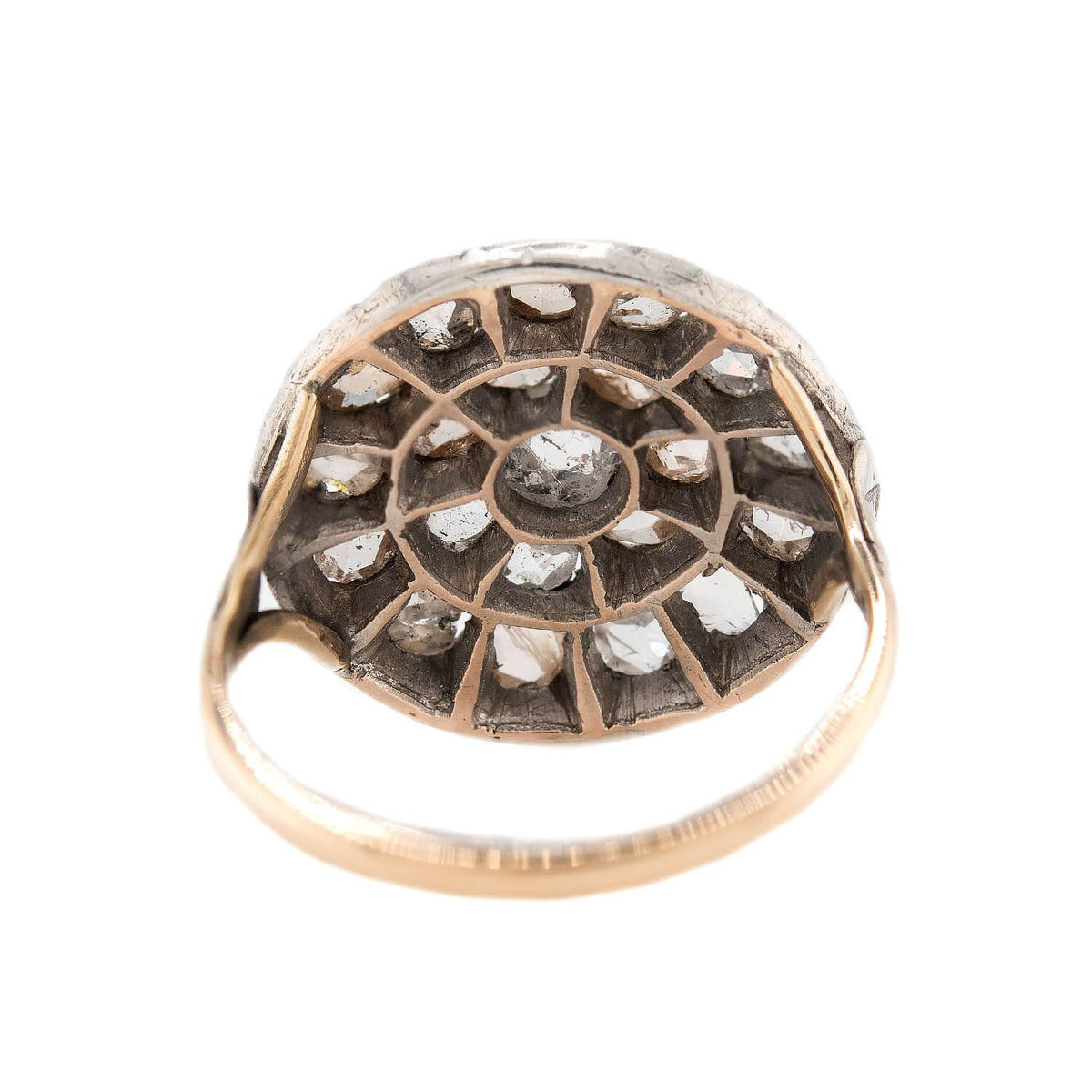 Victorian 14k/Sterling Silver Diamond Cluster Ring