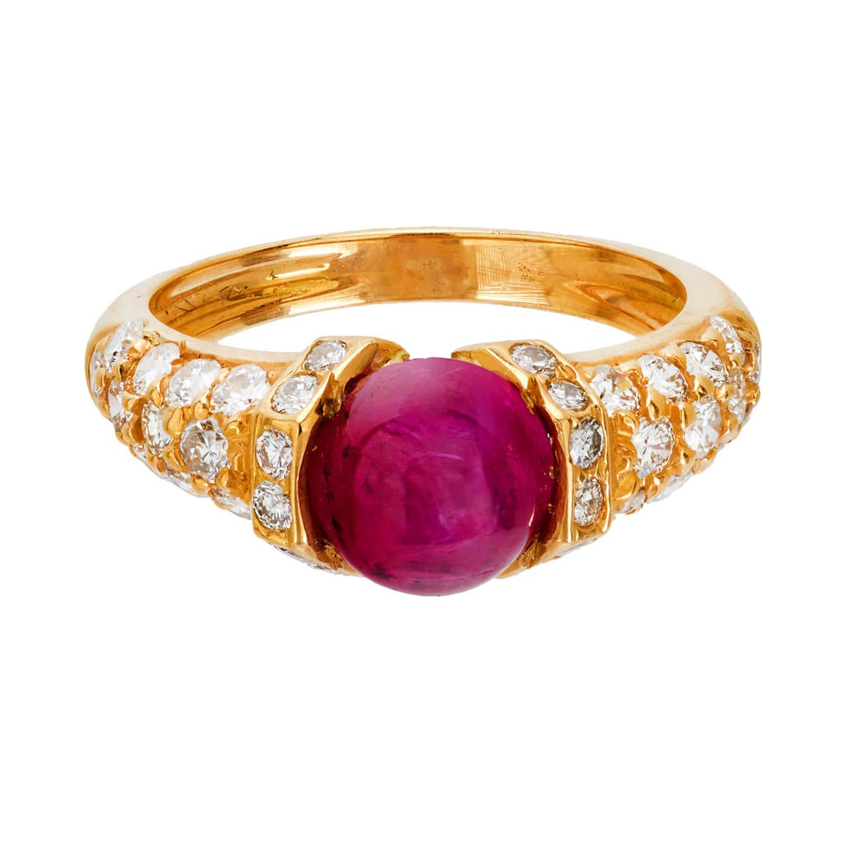 Vintage 18k Ruby and Diamond Ring
