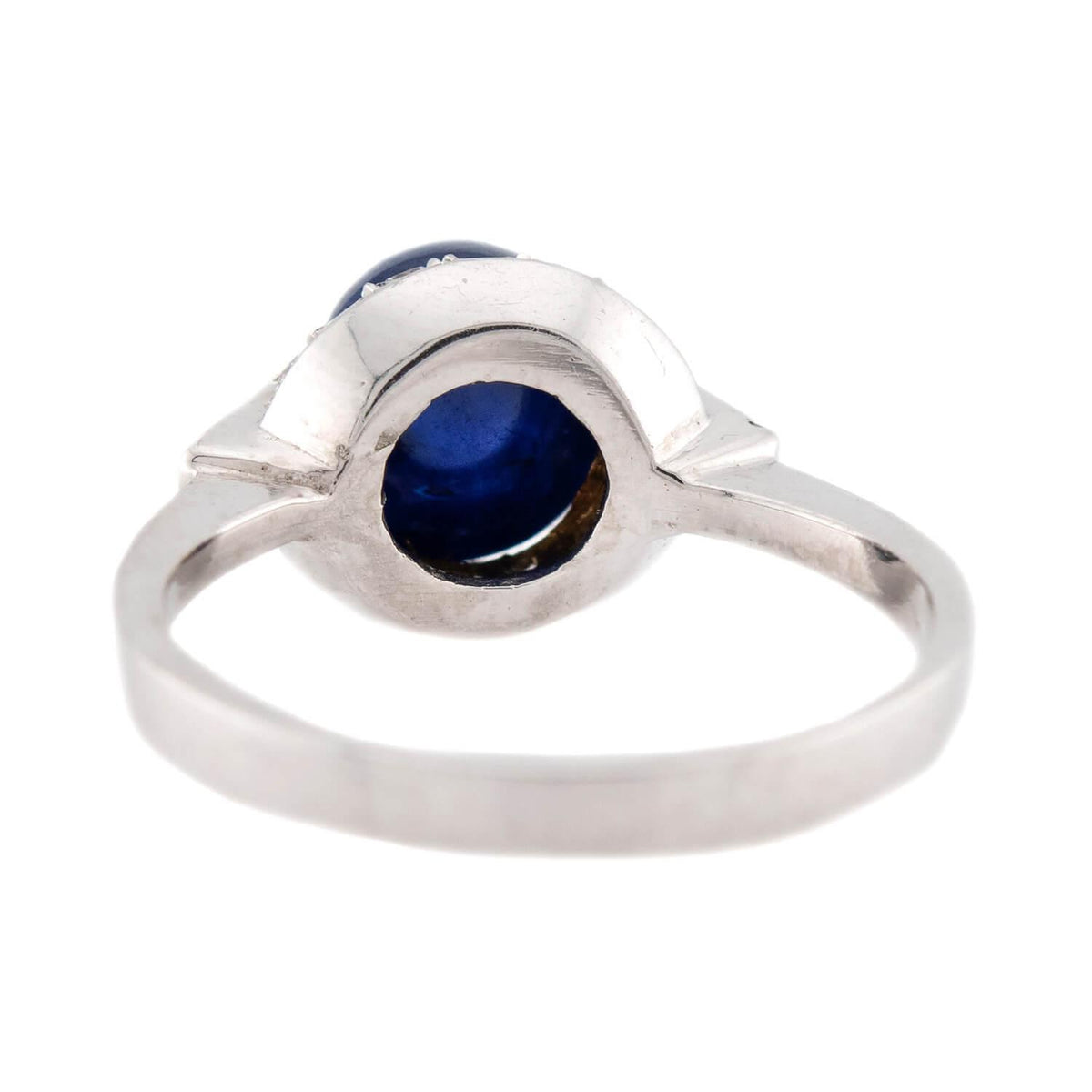 Estate Platinum Sapphire and Diamond Halo Ring