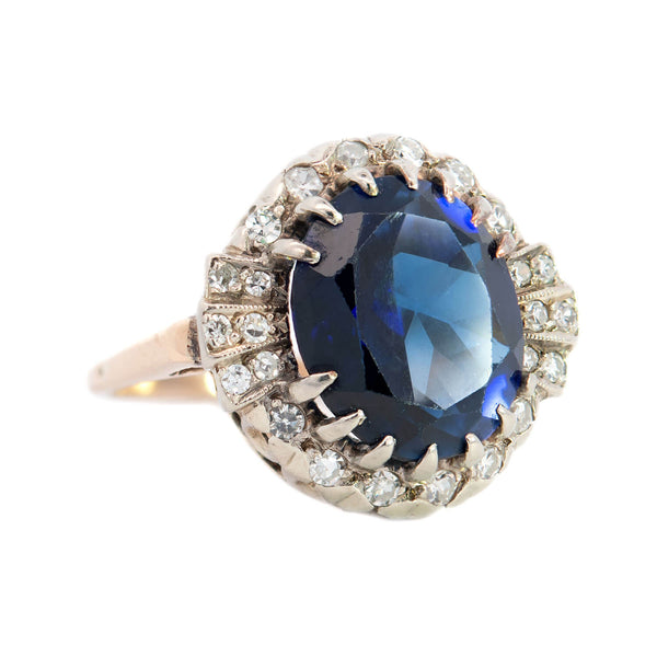 Vintage 14k Sapphire & Diamond Ring 4.50ctw