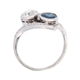 Edwardian Platinum Sapphire & Diamond Ring