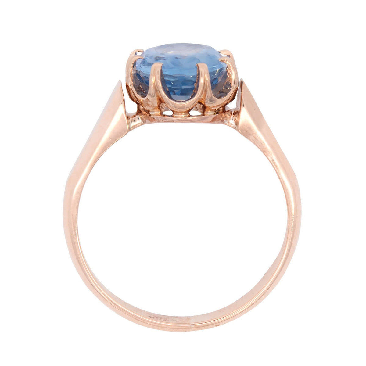 Victorian 14k Oval No Heat Ceylon Sapphire Ring 3.59ct