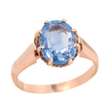 Victorian 14k Oval Sapphire Ring 3.34ctw
