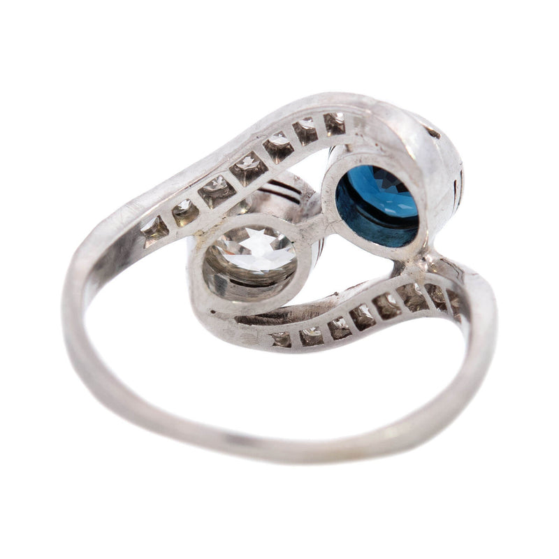 Edwardian Platinum Sapphire & Diamond Ring