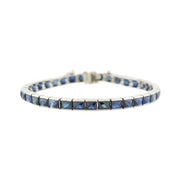 Art Deco Platinum French Cut Sapphire Line Bracelet 12ctw