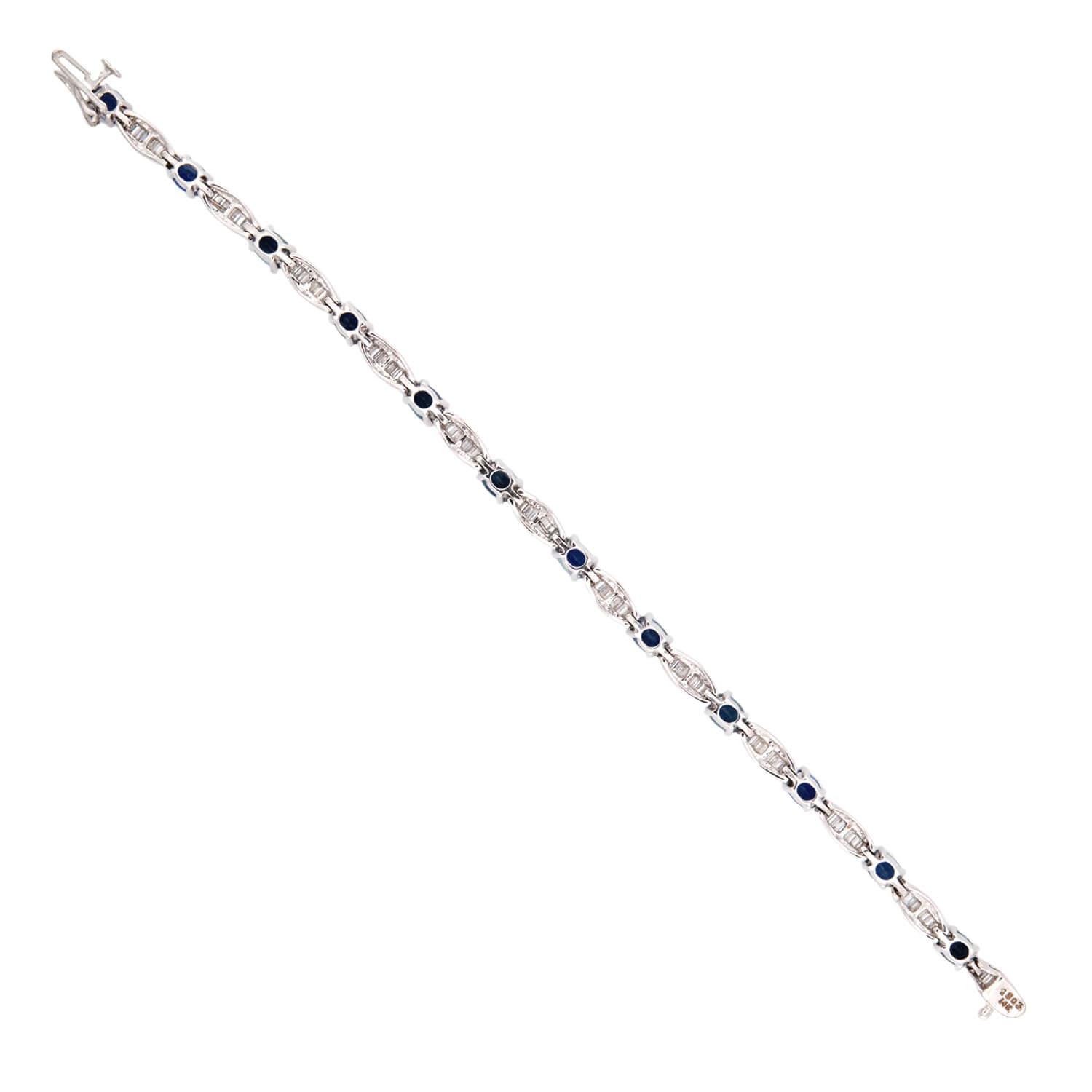Vintage 14k Sapphire & Diamond Line Bracelet