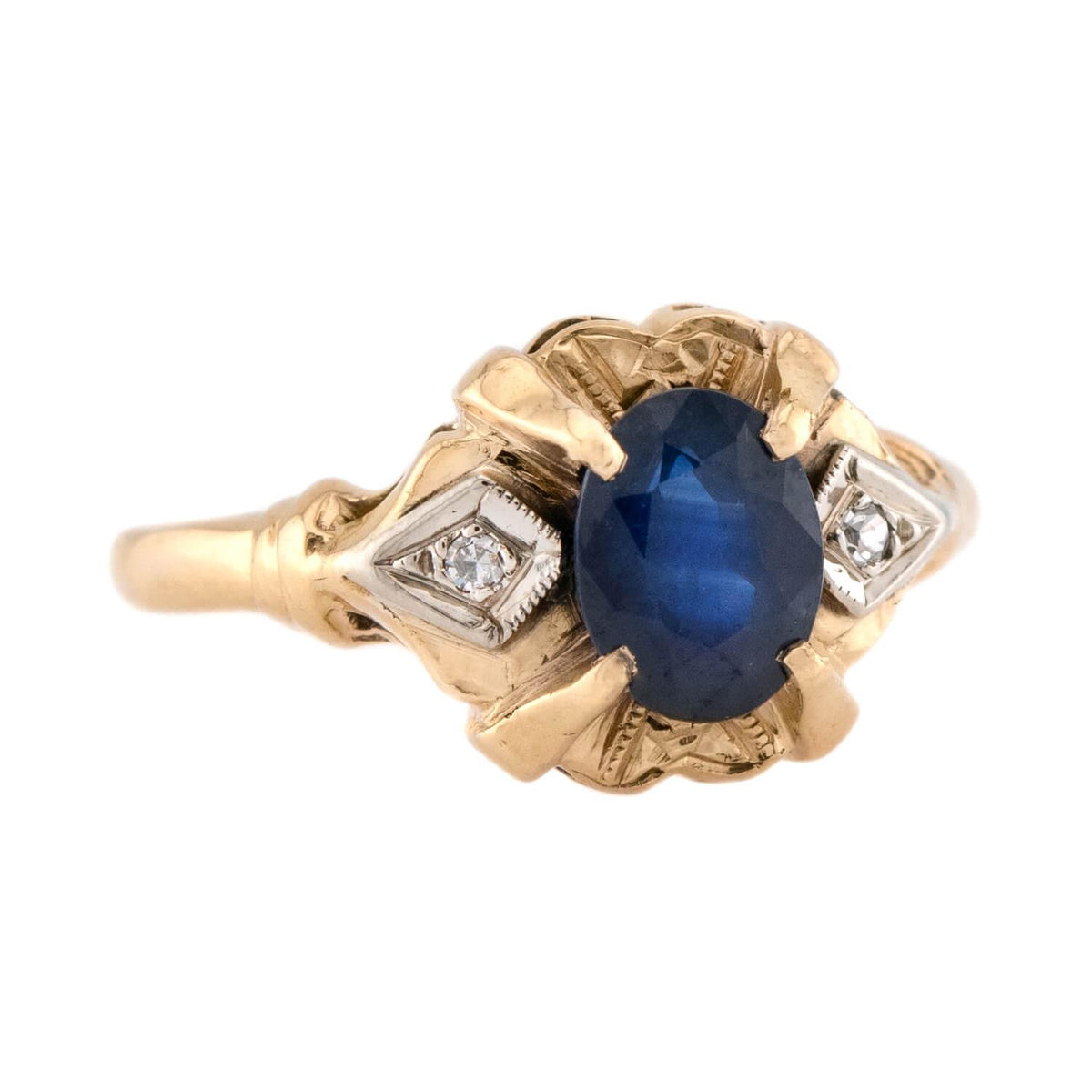 Vintage 14k Sapphire & Diamond Ring