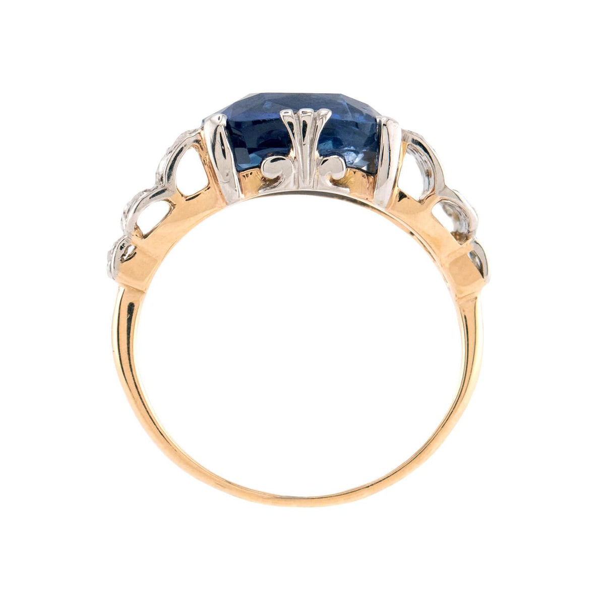 Edwardian 18k/Platinum GIA Ceylon Sapphire & Diamond Ring