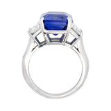 Estate Platinum Emerald Cut Tanzanite + Diamond Ring 5.5ctw+