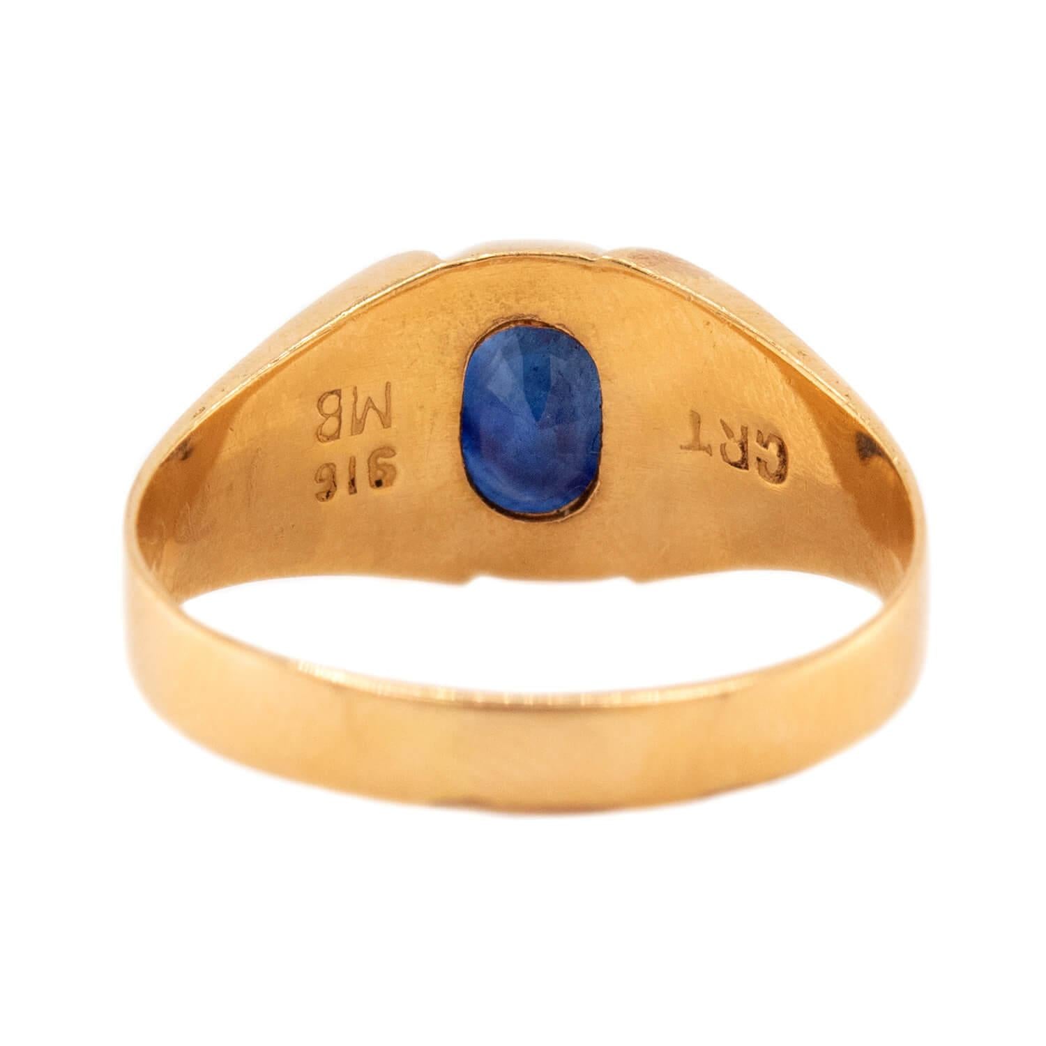 GRT JEWELS Estate Indian 22k Sapphire Ring