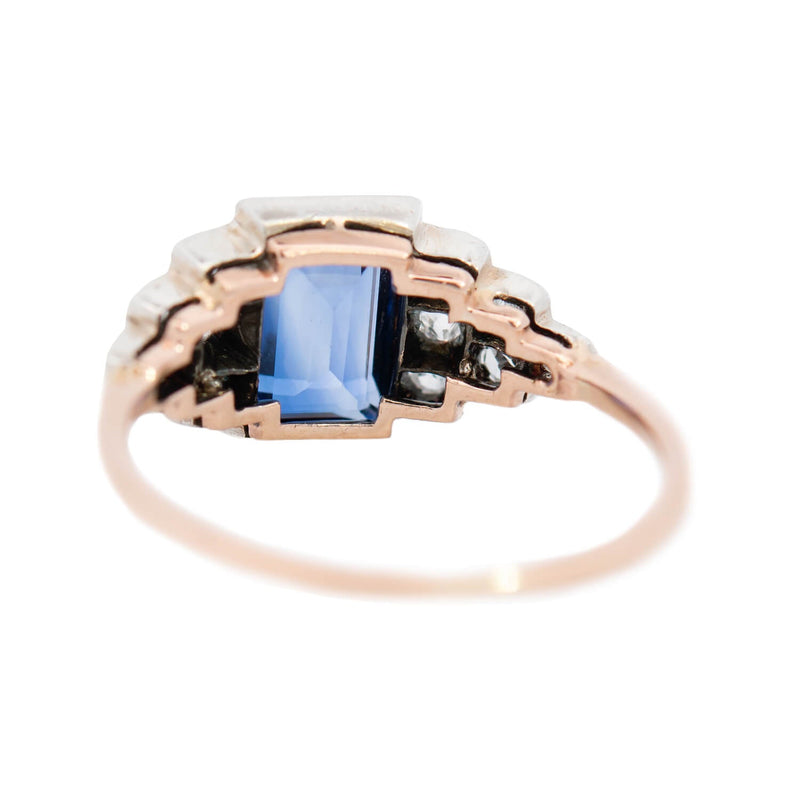 Edwardian 14k/Platinum GIA Ceylon Sapphire & Diamond Ring