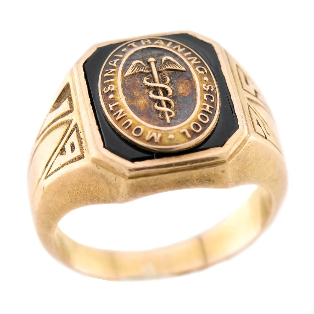 BAILEY, BANKS, AND BIDDLE Art Deco 14k Enamel Class Ring