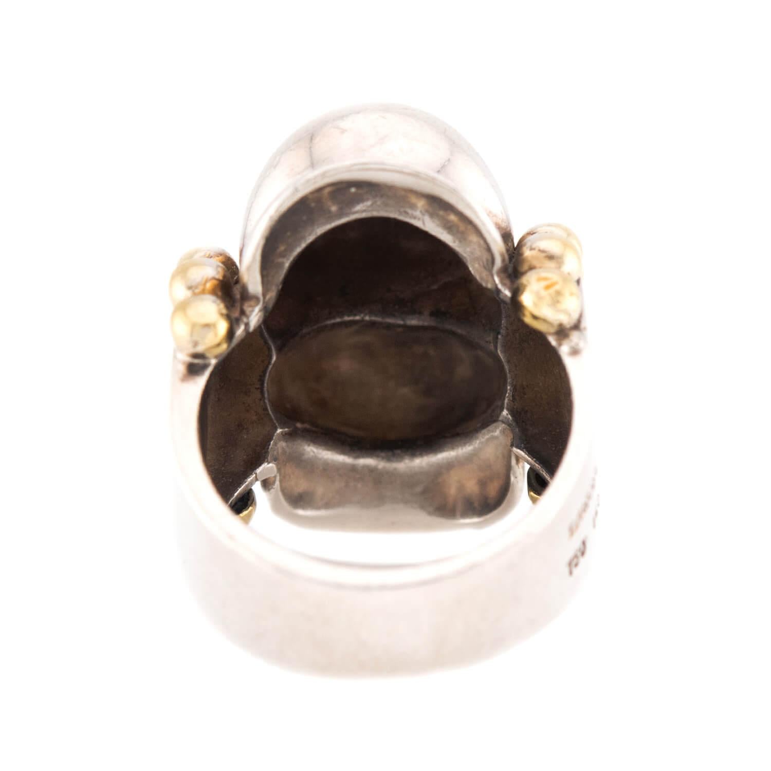 LAGOS Estate 18k/Sterling Silver Bubble Ring & Earring Set