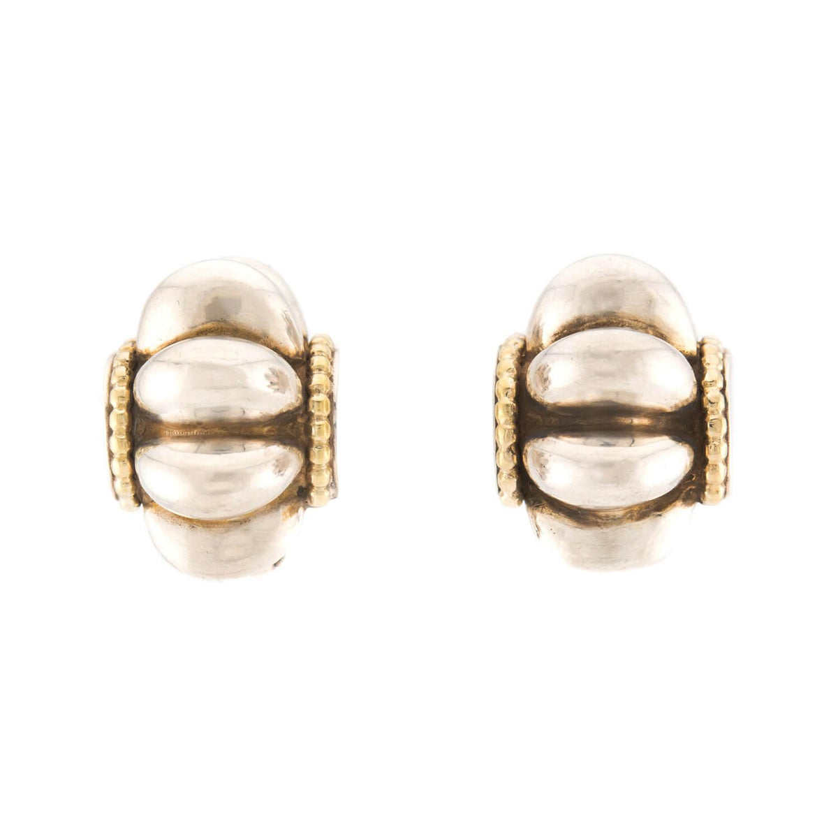 LAGOS Estate 18k/Sterling Silver Bubble Ring & Earring Set