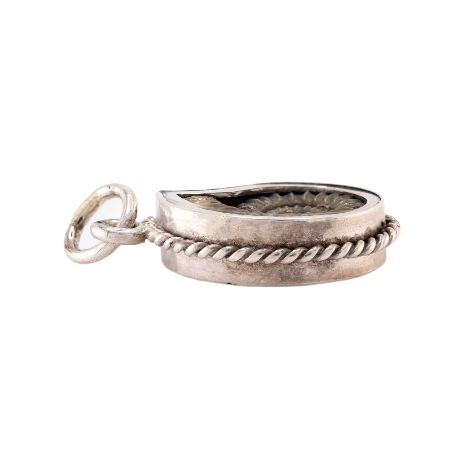 Victorian Sterling Silver Shell Pendant/Charm