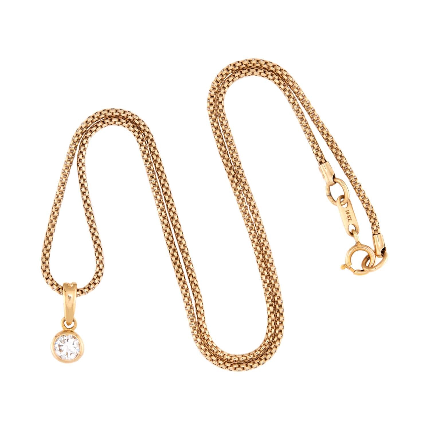 ADLER Estate 18k/14k Diamond Pendant Necklace