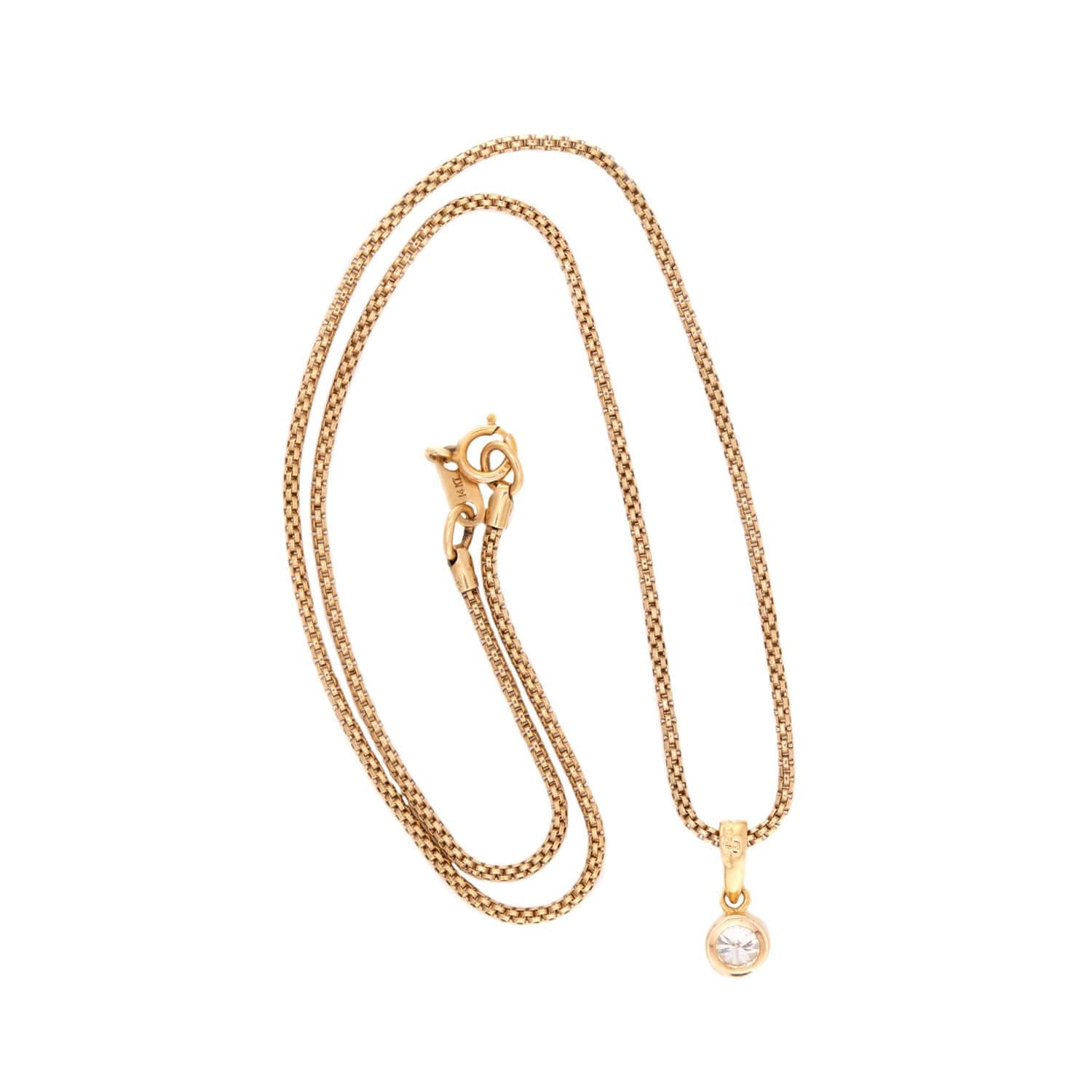 ADLER Estate 18k/14k Diamond Pendant Necklace