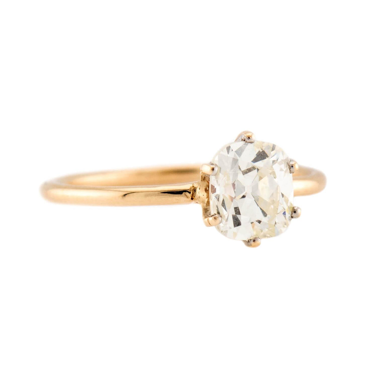 Victorian 14k GIA Diamond Engagement Ring 1.02ct