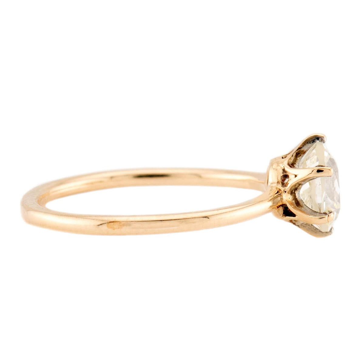 Victorian 14k GIA Diamond Engagement Ring 1.02ct