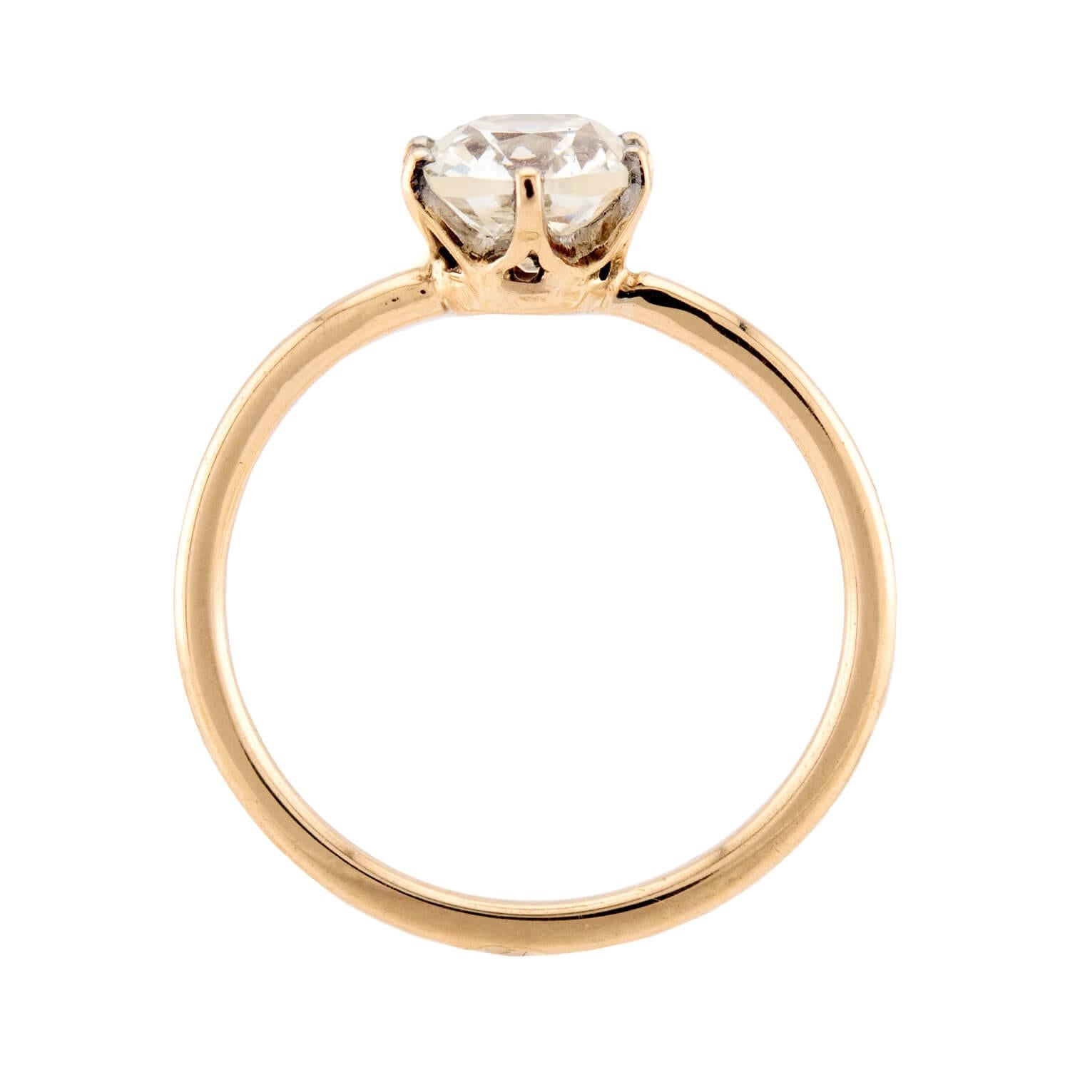 Victorian 14k GIA Diamond Engagement Ring 1.02ct