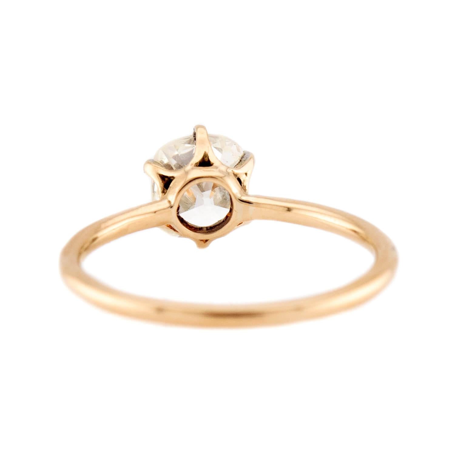 Victorian 14k GIA Diamond Engagement Ring 1.02ct
