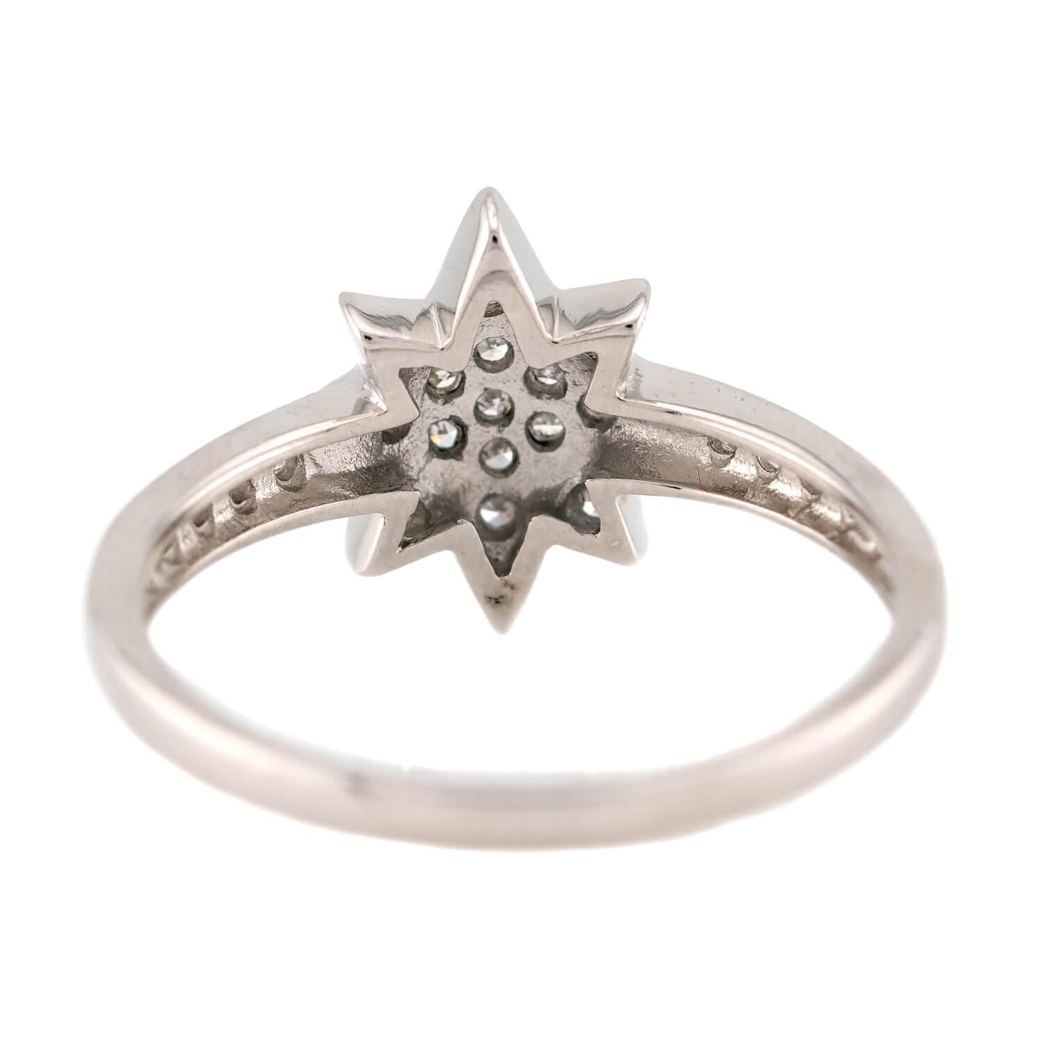 Estate 14k Diamond Starburst-Motif Ring