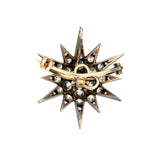 Victorian 15k/Sterling Silver Diamond Starburst Pendant/Pin