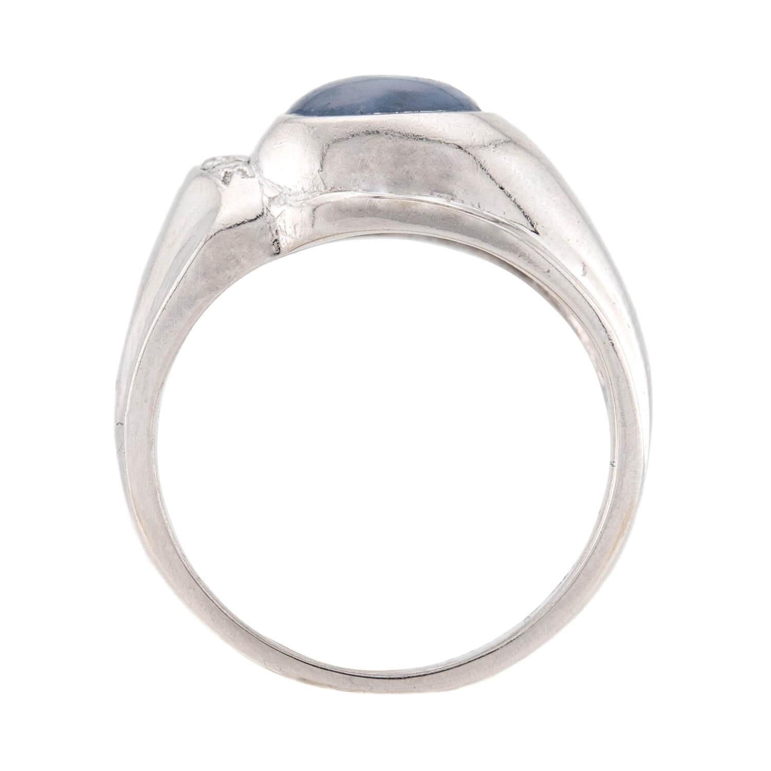 Estate 14k Star Sapphire & Diamond Ring