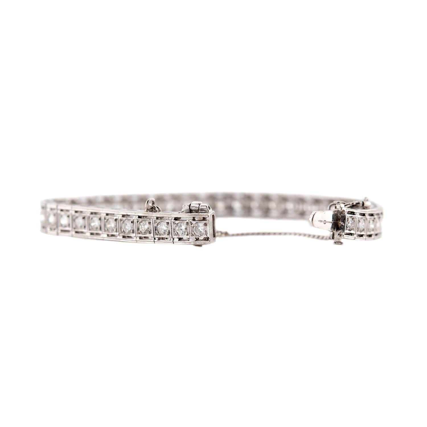 Art Deco 14k Diamond Tennis Bracelet