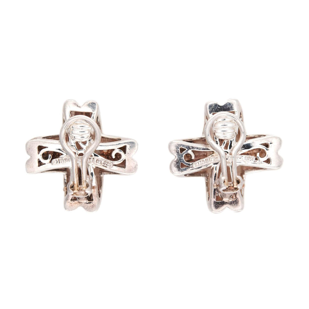 TIFFANY & CO. Estate Sterling Silver Knot Motif Earrings