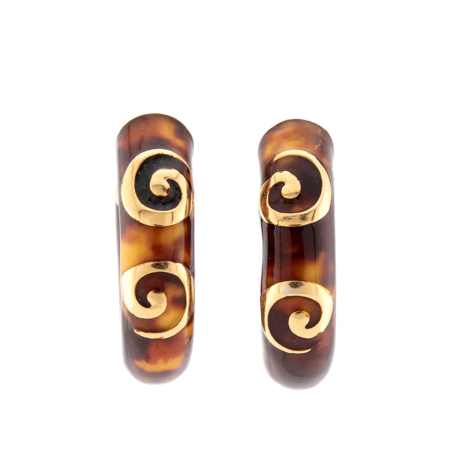 Estate Italian 18K/Sterling Silver Resin & Enamel Earring & Bracelet Set