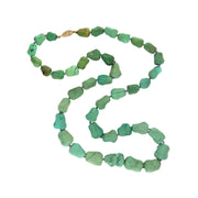 Vintage Chinese Sterling Gilt Turquoise Nugget Bead Necklace 24"