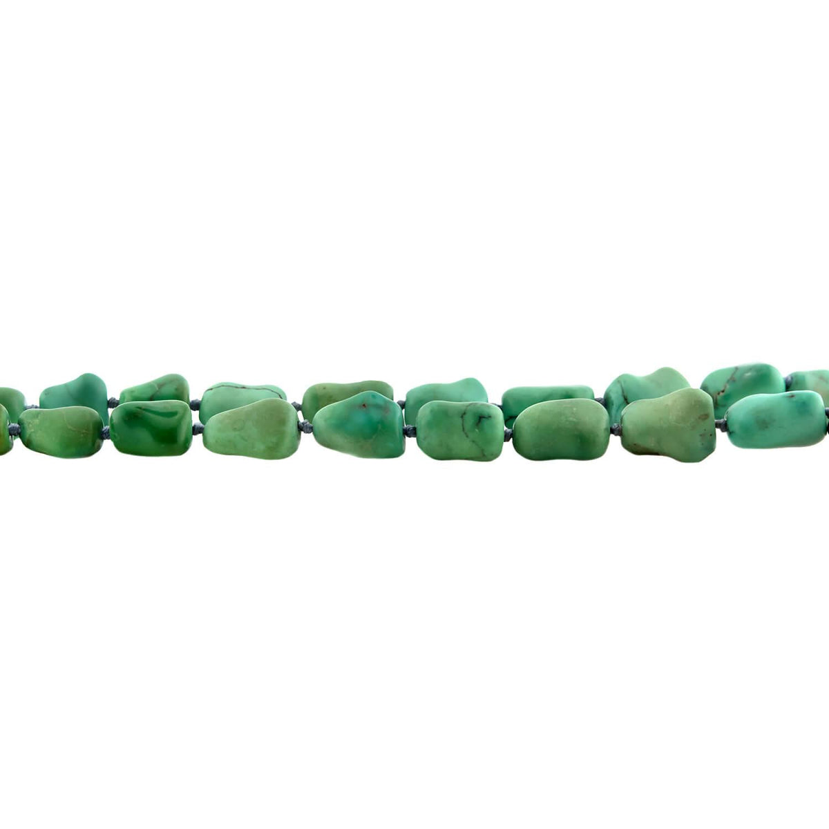 Vintage Chinese Sterling Gilt Turquoise Nugget Bead Necklace 24"