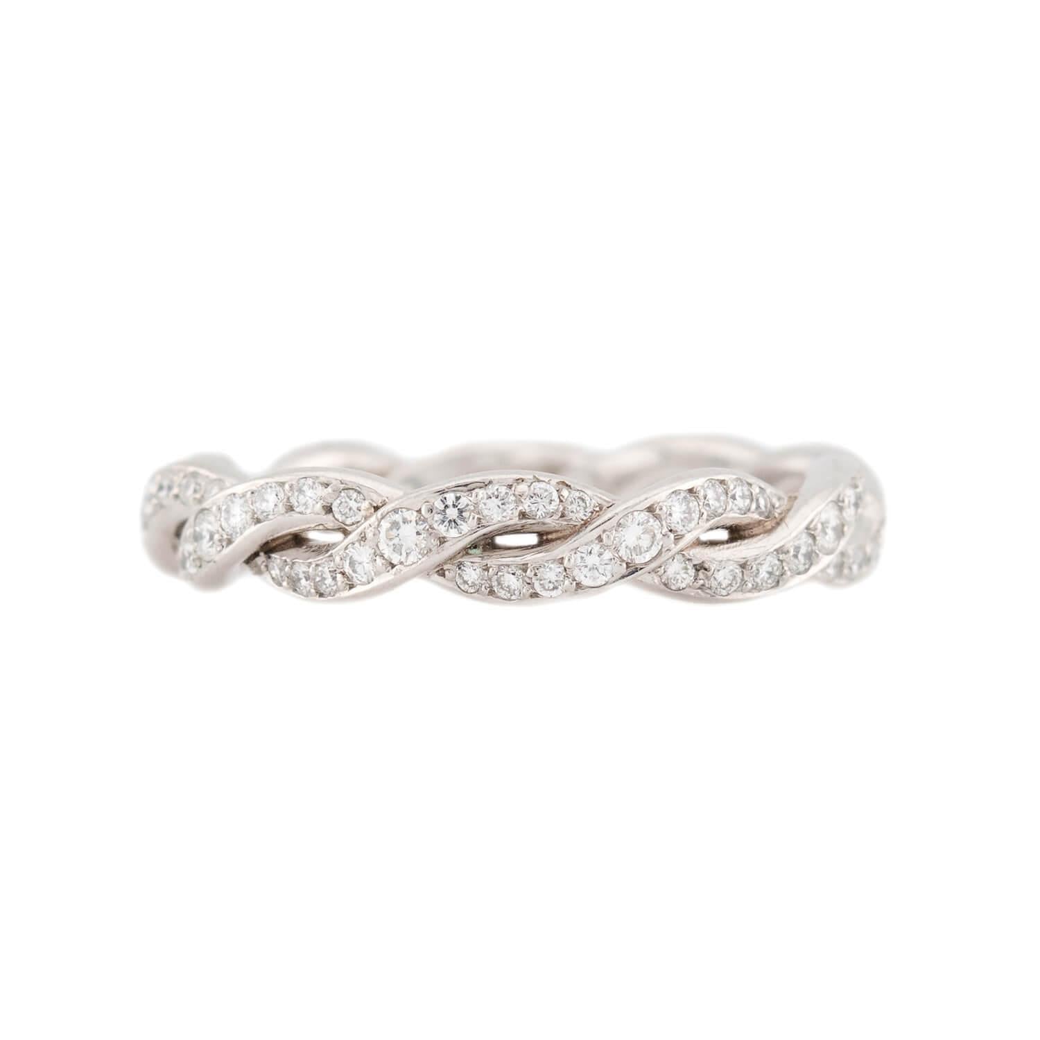Estate Platinum Diamond Braided Band